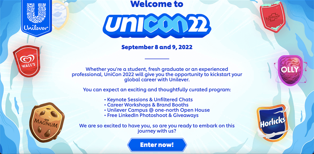 trinax-interactive-microsite-game-marketing-unicon-2022-home-screen